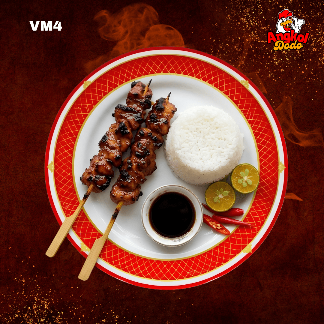 Angkol Dodo Chicken BBQ Skewer (2pcs) with Rice (VM4)