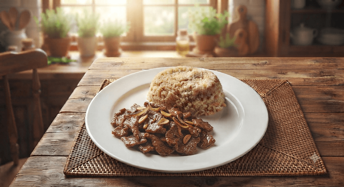 Beef tapa with rice 