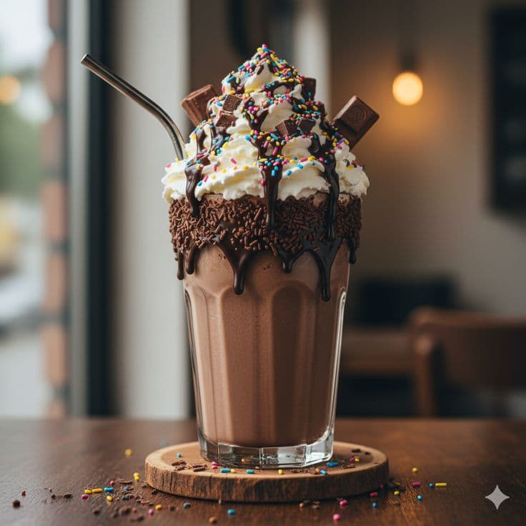 Chocolate Milk Shake with Ice Cream 